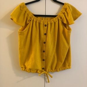 Madewell Mustard Yellow button down top